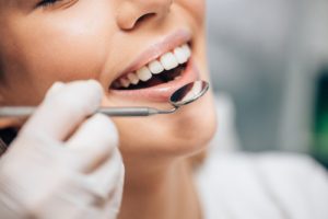 woman at the dentist office